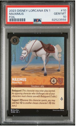 2023 Disney Lorcana EN 1-The First Chapter Maximus #10 Foil PSA 10 - Image 1