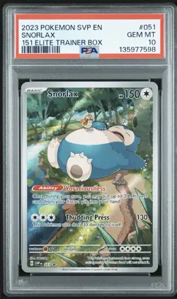 Snorlax 051 Sv: Scarlet & Violet 151 Promo Card Graded PSA 10 - Image 1