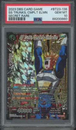 2023 Dragon Ball Card Game SS Trunks Complete Elimination Gem Mint PSA 10 - Image 1
