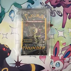 Lost Thunder 3 Card Booster Pack Pokemon TCG Celebi Artwork Brand New Sealed - Image 3