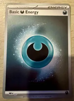 Pokemon TCG Basic Darkness Energy Reverse Holo Card MEE 007 Ascended Heroes 2025 - Image 1