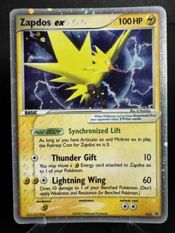 Pokemon TCG Holo Ultra Rare Zapdos ex Nintendo Promo Card 033 Vintage - Image 1