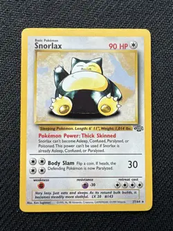 Snorlax Jungle 27/64 Rare Non-Holo Pokemon Card - MP - Image 1