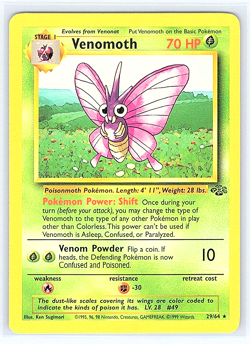 Venomoth 29/64 Jungle NM or LP Pokemon Card - Image 1