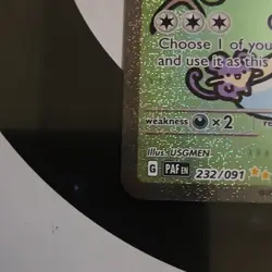 Pokemon TCG Mew ex Basic Psychic EX Holo 180 HP 232/091 PAF USGMEN Card - Image 4