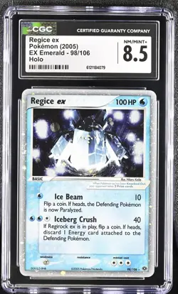 CGC 8.5 Regice ex 2005 EX Emerald 98/106 Holo Pokemon Card - Image 1