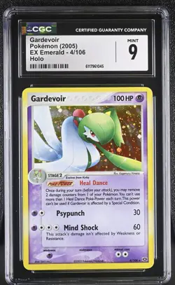CGC 9 MINT Gardevoir 2005 EX Emerald 4/106 Holo Pokemon Card - Image 1