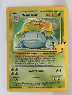 Venusaur 15/102 Pokemon Card - Celebrations: Classic Collection - NM - Image 1