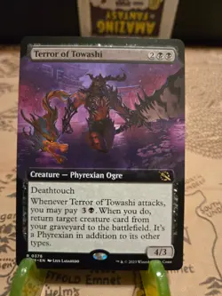 MTG Terror of Towashi March of the Machine Regular Extended Art Rare NM - Image 1