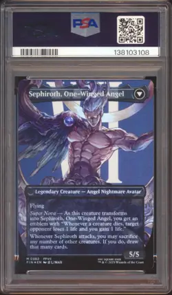 MTG FINAL FANTASY SEPHIROTH CHARACTER BORDERLESS FOIL #0382 PSA 10! - Image 2