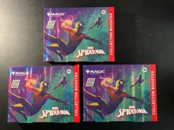 Magic MTG TCG Spider-Man Omega Factory Sealed Collector Booster Lot of 3 - Image 1