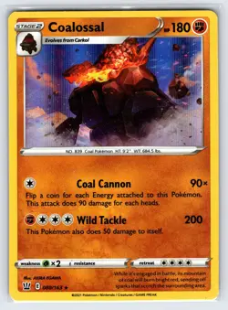 Coalossal 080/163 2021 Battle Styles Pokemon Card Holo Rare - Nm - Image 1