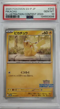 2025 Pokemon SV-P JPN Pikachu #242 Illustration Contest Promo PSA 10 GEM MINT - Image 1