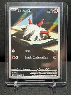 Larvesta 196/191 IR Illustration Rare Holo Pokemon 2024 Surging Sparks NM - Image 1