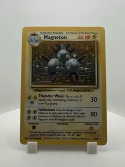 Magneton Holo 9/102 Base Set Unlimited Pokemon Card WOTC Vintage LP - Image 1