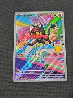 Litten 44 First Partner Illustration Rare Pokemon 30th Anniversary MEP 044 NM - Image 1