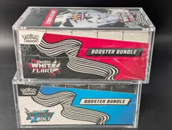 2x Pokemon SV10.5 Black Bolt White Flare Sealed Booster Bundle Display W/Acrylic - Image 4