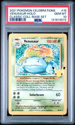 2021 POKEMON CELEBRATIONS CLASSIC COLL #15 VENUSAUR-HOLO PSA 10 - Image 1