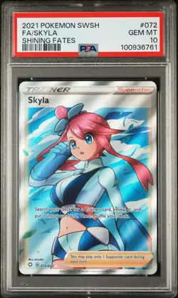Skyla Shining Fates Pokemon Sword & Shield Shining Fates 072/072 PSA 10 - Image 1