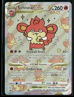 2023 Pokemon Sword & Shield Simisear VSTAR Crown Zenith Full Art #GG37 - Image 1