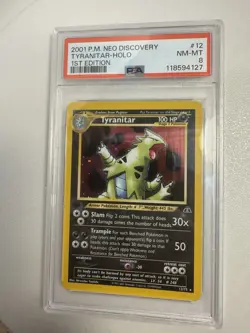 Pokemon Tyranitar Neo Discovery Holo Rare 1st Edition #12/75 PSA 8 2001 English - Image 2