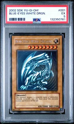 2002 YU-GI-OH! STARTER DECK: KAIBA #001 BLUE-EYES WHITE DRAGON PSA 5 - Image 1
