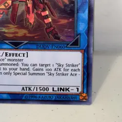 Sky Striker Ace - Kagari DUOV-EN060 Ultra Rare 1st Edition Near Mint Yugioh TCG - Image 4