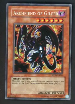 2009 Yu-Gi-Oh! RP02-EN094 Archfiend of Gilfer Secret Rare - Image 1