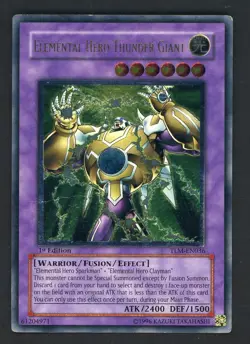 2005 Yu-Gi-Oh! TLM-EN036 1st Edition Elemental Hero Thunder Giant Ultimate Rare - Image 1