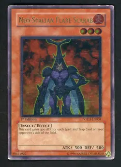 2006 Yu-Gi-Oh! POTD-EN004 1st Edition Neo-Spacian Flare Scarab Ultimate Rare - Image 1