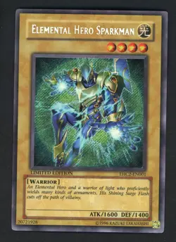 2006 Yu-Gi-Oh! EHC2-EN001 Limited Edition Elemental Hero Sparkman Secret Rare - Image 1