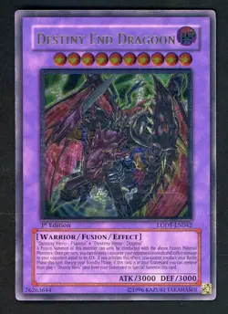 2008 Yu-Gi-Oh! LODT-EN042 1st Edition Destiny End Dragoon Ultimate Rare - Image 1