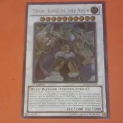 Konami Thor, Lord of the Aesir STOR-EN038 Storm of Ragnarok 1st Ed Ultra Rare S… - Image 1
