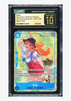 One Piece CGC 10 PRISTINE Nami SR Promo 2025 OP11-054 3rd Anniversary Chinese - Image 1