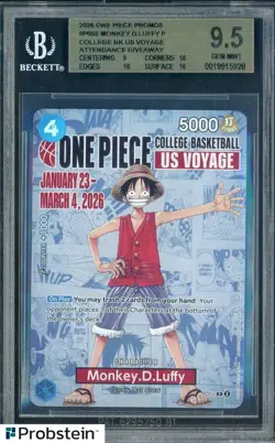 2026 Monkey D Luffy One Piece Promo College Basketball US Voyage BGS 9.5 - Image 1