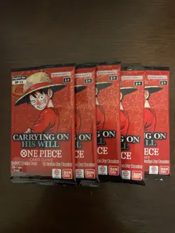 One Piece Carrying On His Will OP-13 Five 5 Booster Packs Lot English B - Image 1