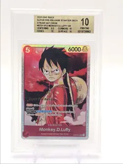 MONKEY D. LUFFY 2022 ONE PIECE SUPER PRE-RELEASE SR #ST01-012 BGS 10 Q2081 - Image 1