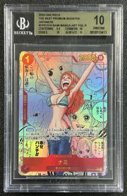 NAMI BGS 10 PRISTINE 2024 ONE PIECE JPN #OP01-016 PREMIUM MANGA ART FOIL 413 - Image 1