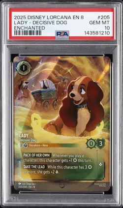 2025 DISNEY LORCANA EN 8-REIGN OF JAFAR ENCHANTED LADY - DECISIVE DOG PSA 10 - Image 1