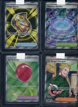 Lot of (4) 2025 Pokemon MEP EN Ultra Rare Trainer Cards w/ Mystery Garden - Image 1