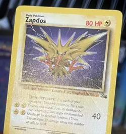 Zapdos 30/62 Non Holo Rare Fossil Pokemon Card Unlimited LP/MP Moderate Play - Image 3