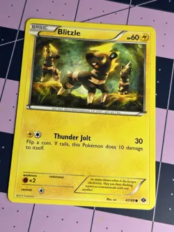 Pokemon TCG Blitzle 47/99 Black & White Next Destinies Regular Common Card - Image 1