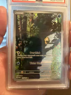 Pokemon TCG Psyduck Scarlet & Violet Holo Illustration Card 175/165 PSA 9 - Image 2
