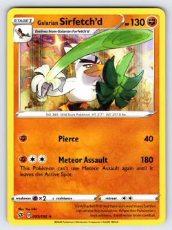 Galarian Sirfetch'd 095/192 2020 Rebel Clash Pokemon Card TCG Holo Rare - Nm - Image 1