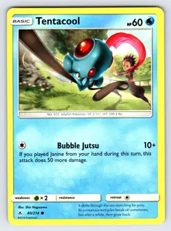 Tentacool 40/214 2019 S&M Unbroken Bonds Pokemon Card TCG Non Holo Common Nm/Vlp - Image 1