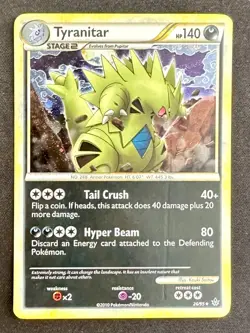Tyranitar 26/95 2010 HGSS Unleashed Set Pokemon Card TCG Nintendo HOLO Rare - Mp - Image 1