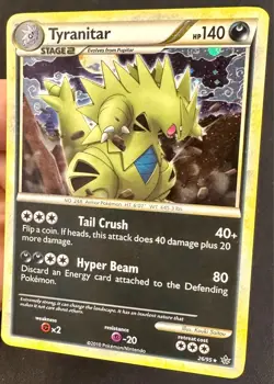Tyranitar 26/95 2010 HGSS Unleashed Set Pokemon Card TCG Nintendo HOLO Rare - Mp - Image 2