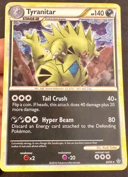 Tyranitar 26/95 2010 HGSS Unleashed Set Pokemon Card TCG Nintendo HOLO Rare - Mp - Image 3