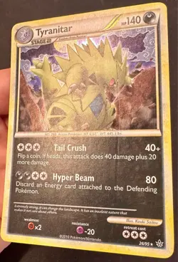 Tyranitar 26/95 2010 HGSS Unleashed Set Pokemon Card TCG Nintendo HOLO Rare - Mp - Image 4