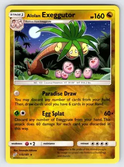 Alolan Exeggutor 115/181 2019 S&M Team Up Pokemon Card TCG Reverse Holo Rare Nm - Image 1